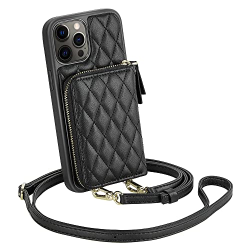 iPhone 12 Pro Max Wallet Case with Crossbody Strap