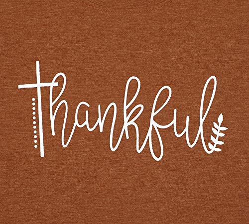 Thankful Graphic Letter Print T-Shirt for Women