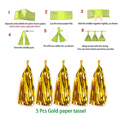 Dinosaur Birthday Party Decorations&Balloons Arch Garland Kit(Gold,Green),Dinosaurs Balloons,Happy Birthday Balloons,Curtains,for Dino Themed Kid's Party,Shower,Celebration.