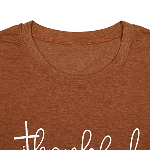Thankful Graphic Letter Print T-Shirt for Women