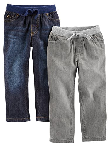 Carter's Baby Boys' 2-Pack Pull on Denim Pants.