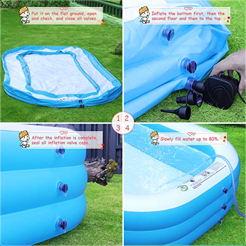 Efubaby Inflatable Swimming Pool for Kids and Family, 120