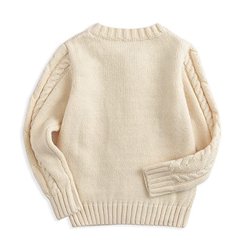 Curipeer Boys' Fall Cable Knit Cardigan Sweater, Apricot