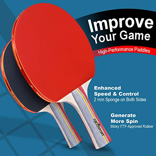 Abco Tech Ping Pong Paddle and Table Tennis Set.
