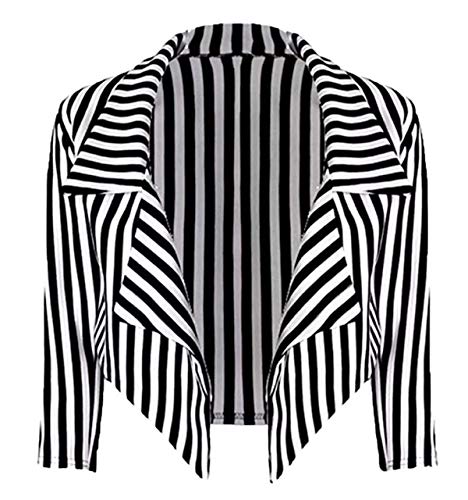 Loxdonz Women's Striped Crop Blazer Jacket