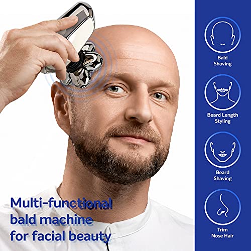 AidallsWellup Men's 5-in-1 Electric Head Shaver