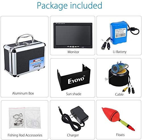 Eyoyo Portable Fish Finder 7'' LCD Monitor with Waterproof Camera and Infrared LED