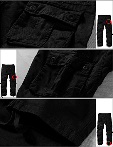 Match Men's Wild Cargo Pants(Black,32)