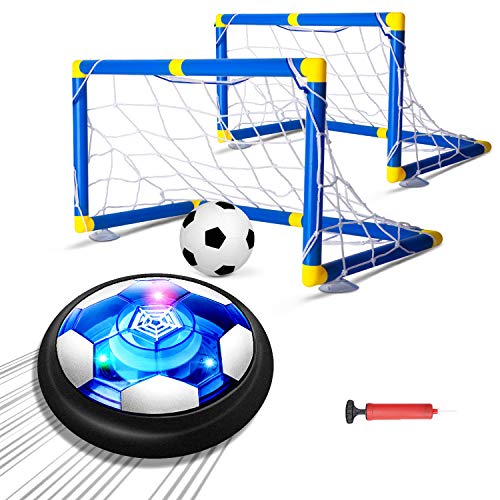 Hover Soccer Ball Set with 2 Goals, LED Lights and Foam Bumper