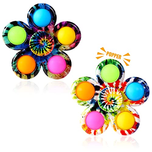 Tie Dye Pop Fidget Spinners for Stress Relief and ADHD Anxiety-2 pack
