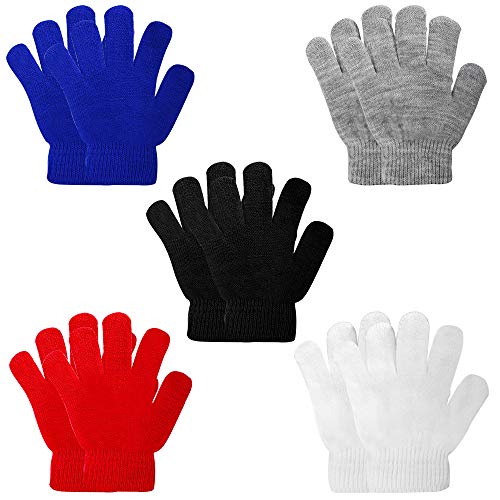 ONESING Kids Knit Gloves, 5 Pairs