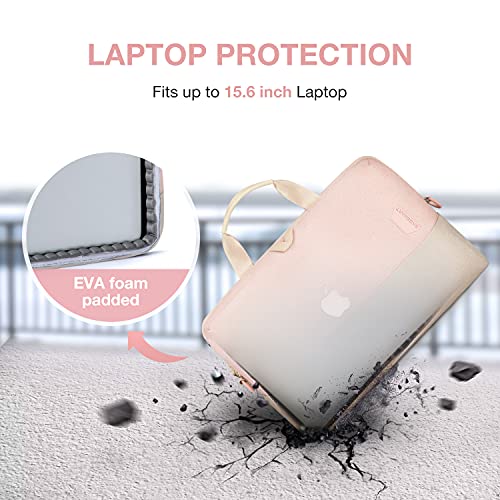 Laptop Bag for Women,BAGSMART 15.6 Inch Laptop Case Slim Computer Bag Briefcase,Pink