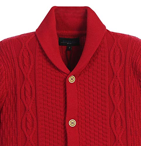 Gioberti Boy's Shawl Collar Cardigan Sweater, Red