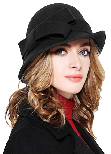 Solid Color Wool Cloche Bucket Hat