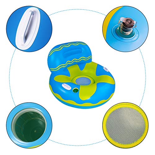 Inflatable Pool Lounger Float with Cup Holder