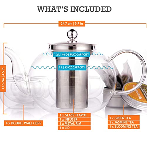 Tea Kettle Infuser Stovetop Gift Set