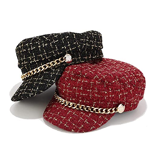 Women's Tweed Plaid Newsboy Cap