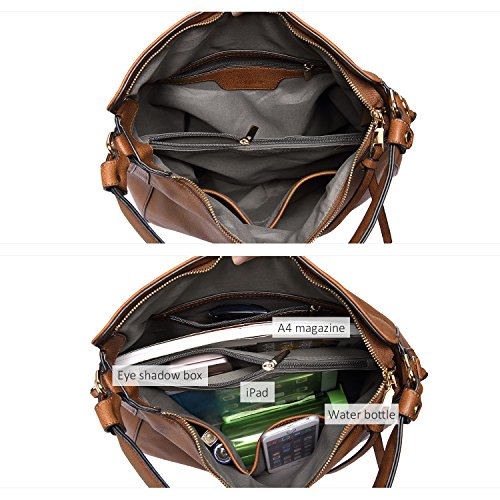Large Designer Faux Leather Bucket Hobo Bag