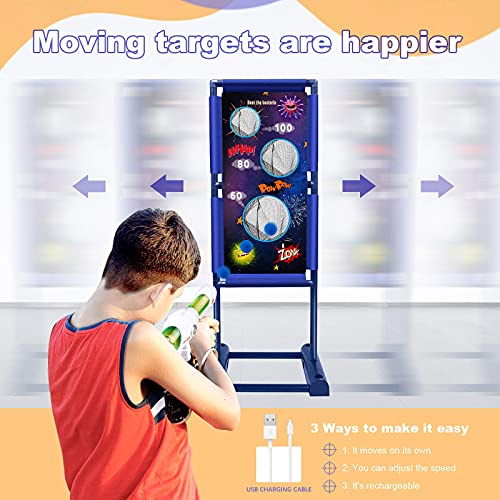 Kaufam Gun Toy Gift for Kids - Moving Shooting Target with 2 Blaster Guns and 18 Foam Balls