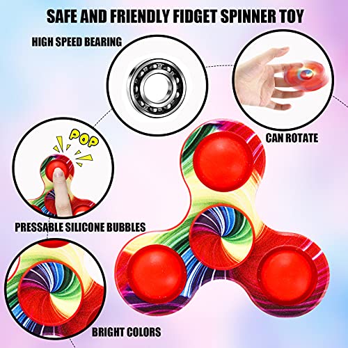MILESTAR Pop Fidget Spinners, 12-Pack Simple Dimple Sensory Toy Set for Adults