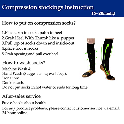 Graduated Copper Compression Socks, 8 Pairs