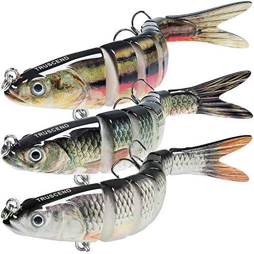 TRUSCEND Fishing Lures for Bass Trout Multi Jointed Swimbaits