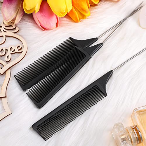 3 Packs Rat Tail Carbon Fiber Heat Resistant Combs