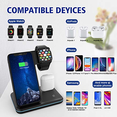 3-in-1 Wireless Fast Charging Station for iPhone, AirPods, and Apple Watch - 15W Qi-Certified