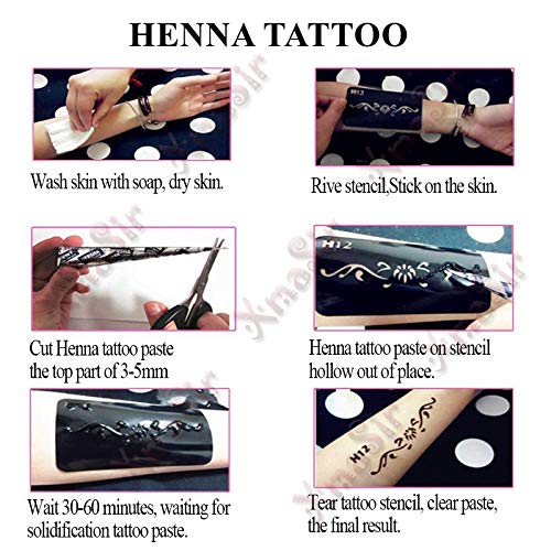 XMASIR Henna Tattoo Stencil Set - 30 Sheets