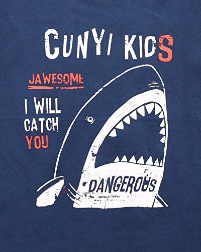 CUNYI Boys' 2 Pack Active Tank Tops Sleveless Tee Shirts, Navy+Dark Blue, 160