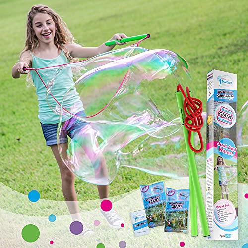 WOWMAZING Giant Bubble Wands Kit - 4-Piece Set with Concentrate and Tips