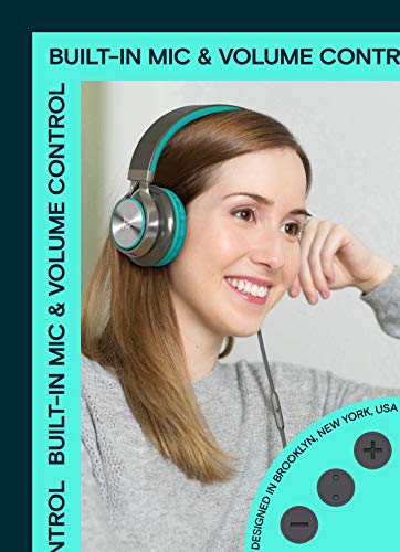 Artix CL750 On-Ear Headphones with Mic, Turquoise/Gray