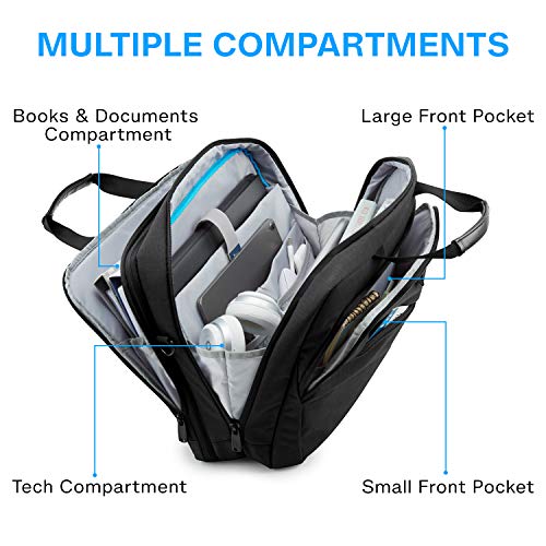 17.3 Inch Laptop Bag,BAGSMART Expandable Briefcase Computer Bag Men Women Lockable,Black