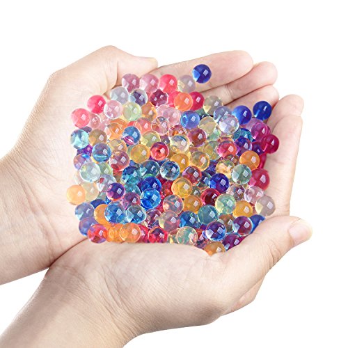 Elongdi Water Beads Pack Rainbow Mix 50,000 Beads Growing Balls, Jelly Water Gel Beads for Spa Refill, Kids Sensory Toys , Vases, Plant, Wedding and Home Decor