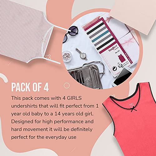 Tagless Cotton Tank Top 4-Pack (Girls, Scoop Neck, 7-8)
