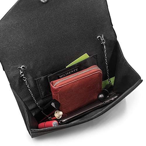 Milisente Suede Evening Clutch Bag