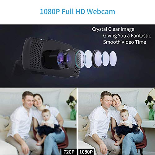 1080P Webcam with Microphone, Wansview USB 2.0 Computer Web Camera