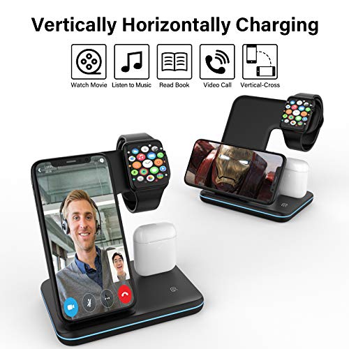 3-in-1 Wireless Fast Charging Station for iPhone, AirPods, and Apple Watch - 15W Qi-Certified