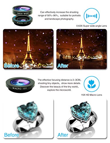 11-in-1 Universal Cell Phone Camera Lens Kit with Telephoto, Wide Angle, and Macro Lenses