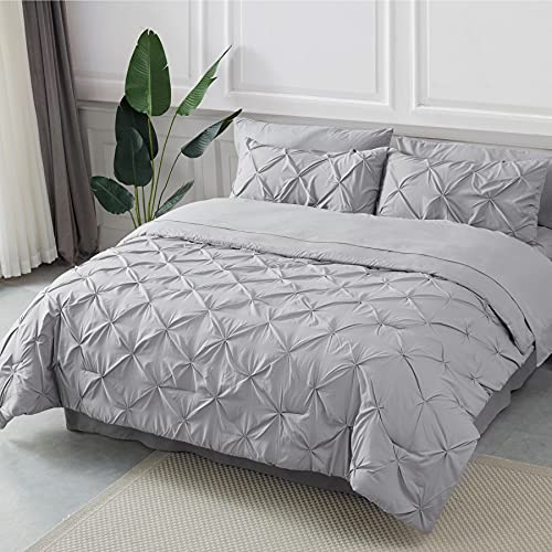 Bedsure Pintuck Queen Bed Set