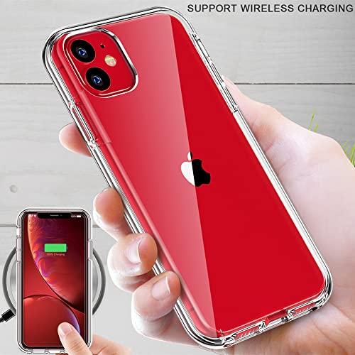 COOLQO 3-in-1 Clear Case with 2 Tempered Glass Screen Protectors for iPhone 11