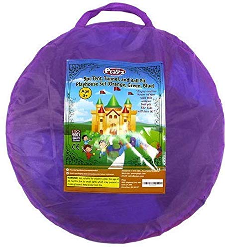Playz 5-Piece Pop Up Play Tent with Tunnel, Ball Pit and Basketball Hoop