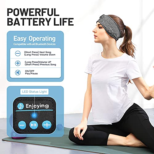 Perytong Bluetooth Sports Headband with Sleep Wireless Headphones