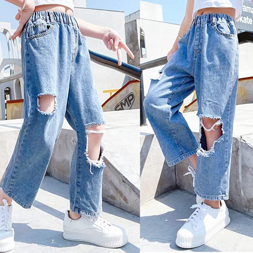 Ripped Denim Pants for Girls