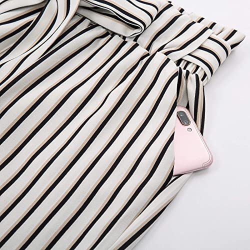 GRACE KARIN Women's Striped Casual Cropped Pants