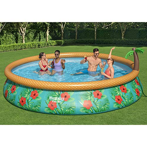 Bestway 15ft Fast Set Paradise Palms Inflatable Pool Set