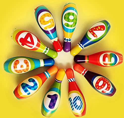 ToyVelt Kids Bowling Set (10 Pins, 2 Balls)