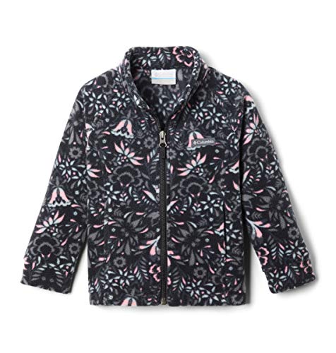 Fleece Jacket with Folk Floral Print for Toddler Girls