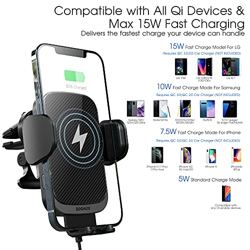 Fast Charging Auto-Clamping Air Vent Car Phone Holder