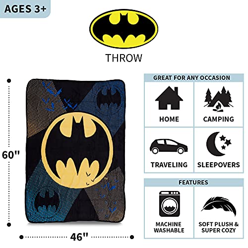Batman Kids Bedding Soft Plush Microfiber Throw - 46